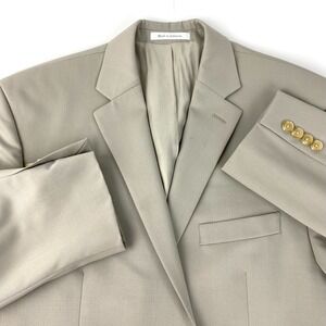 New Ralph Lauren 100% Wool Suit Jacket Blazer Men's 42R Sports Coat Lined Beige